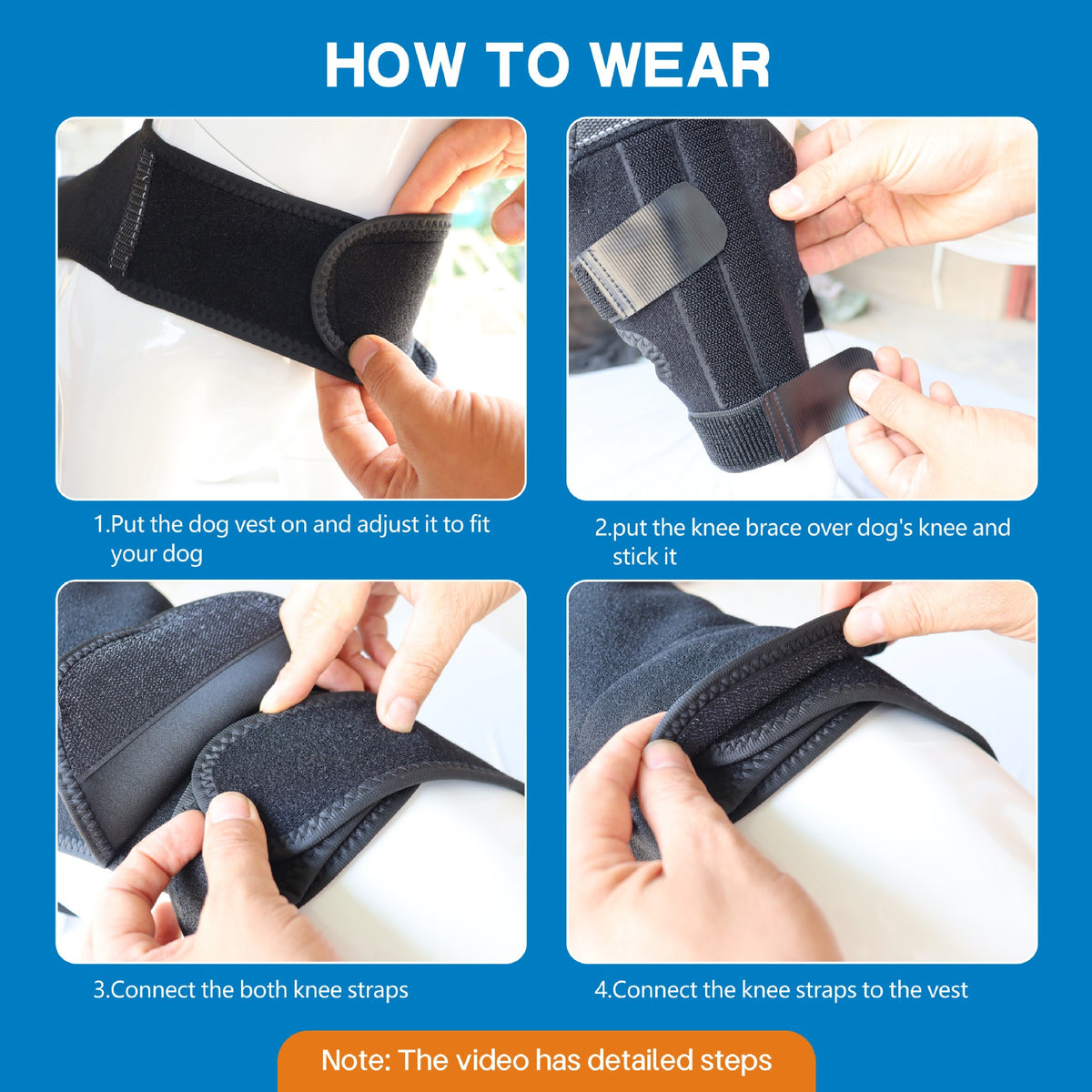 Adjustable Dog Hind Leg Joint Support Vest – Anti-Slip Breathable Mobility Protector
