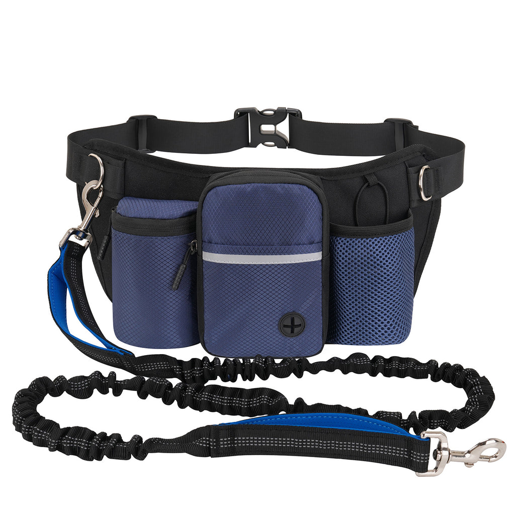 Hands-Free Reflective Dog Training Waist Bag – Elastic Shock-Absorbing Leash Snack Pouch