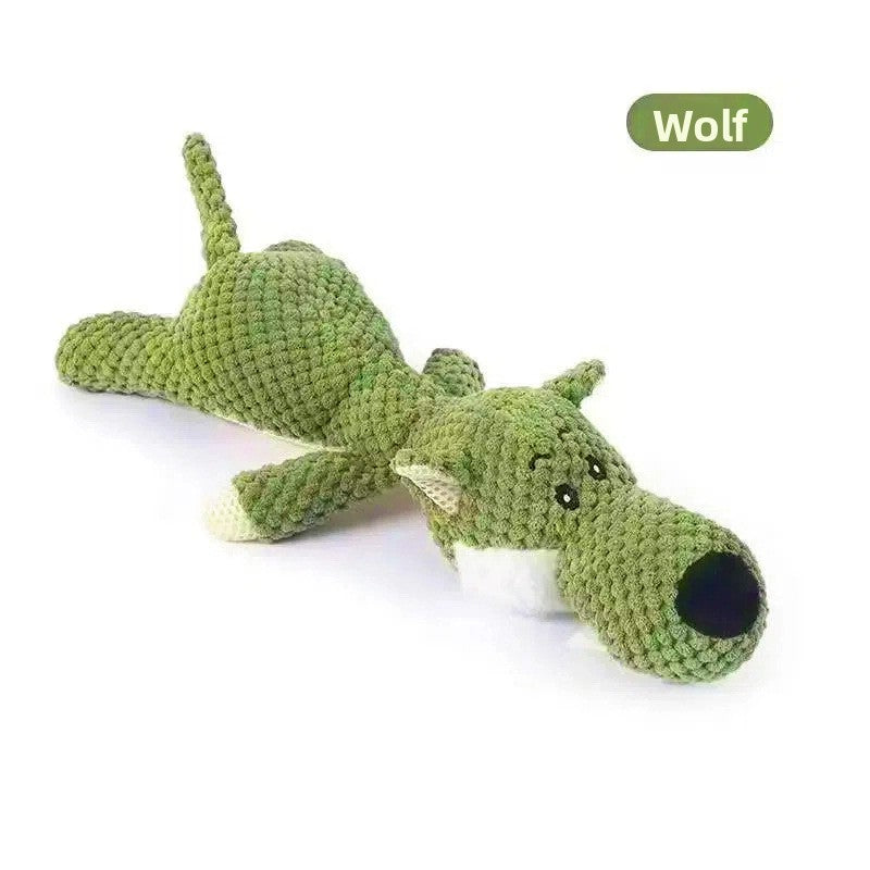 Plush Squeaky Corn-Lint Dog Toy – Heavy-Duty Molar Teething Animal Boredom Relief