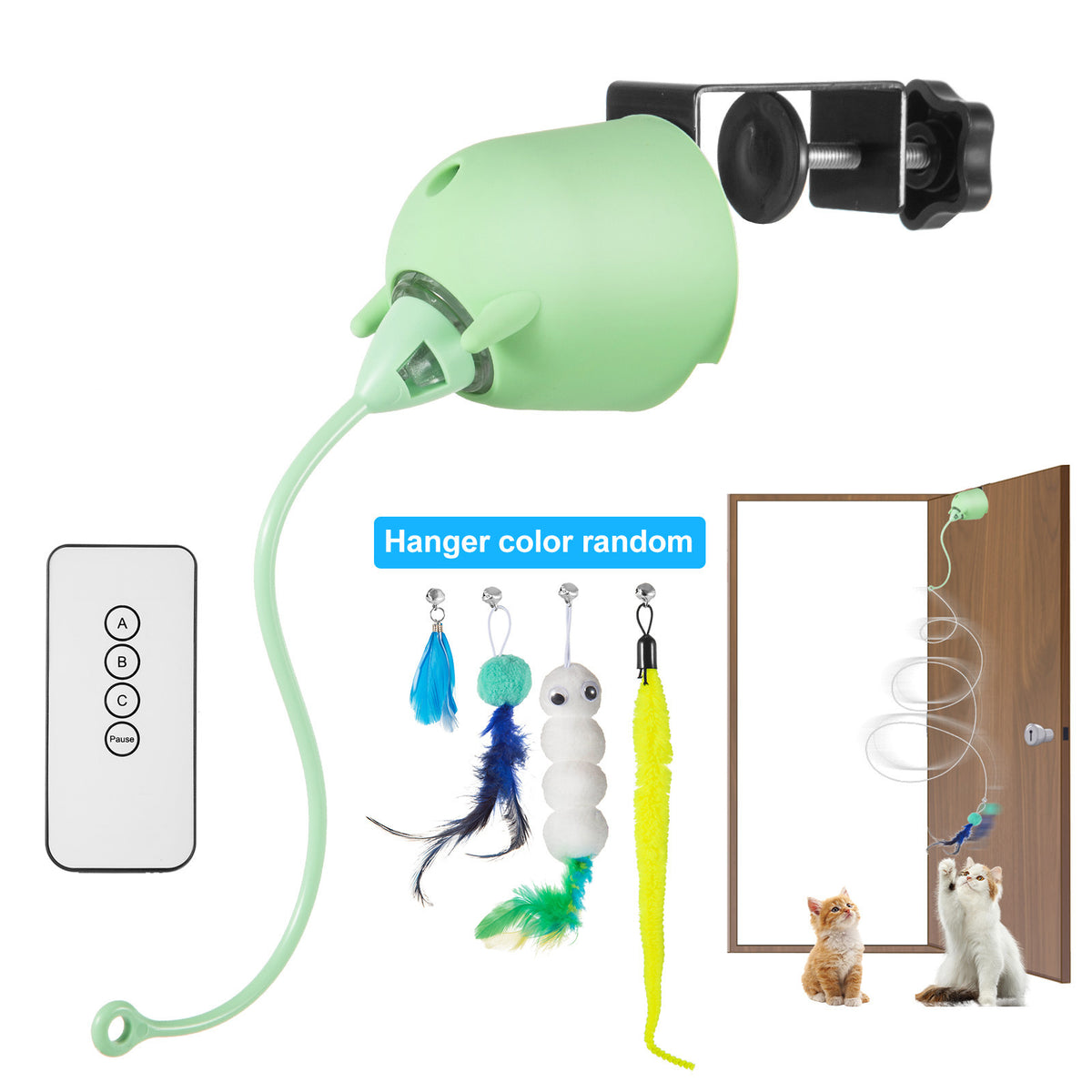 Smart Automatic Hanging Cat Teaser Toy – Motorized Interactive Door-Mount Motion Exerciser