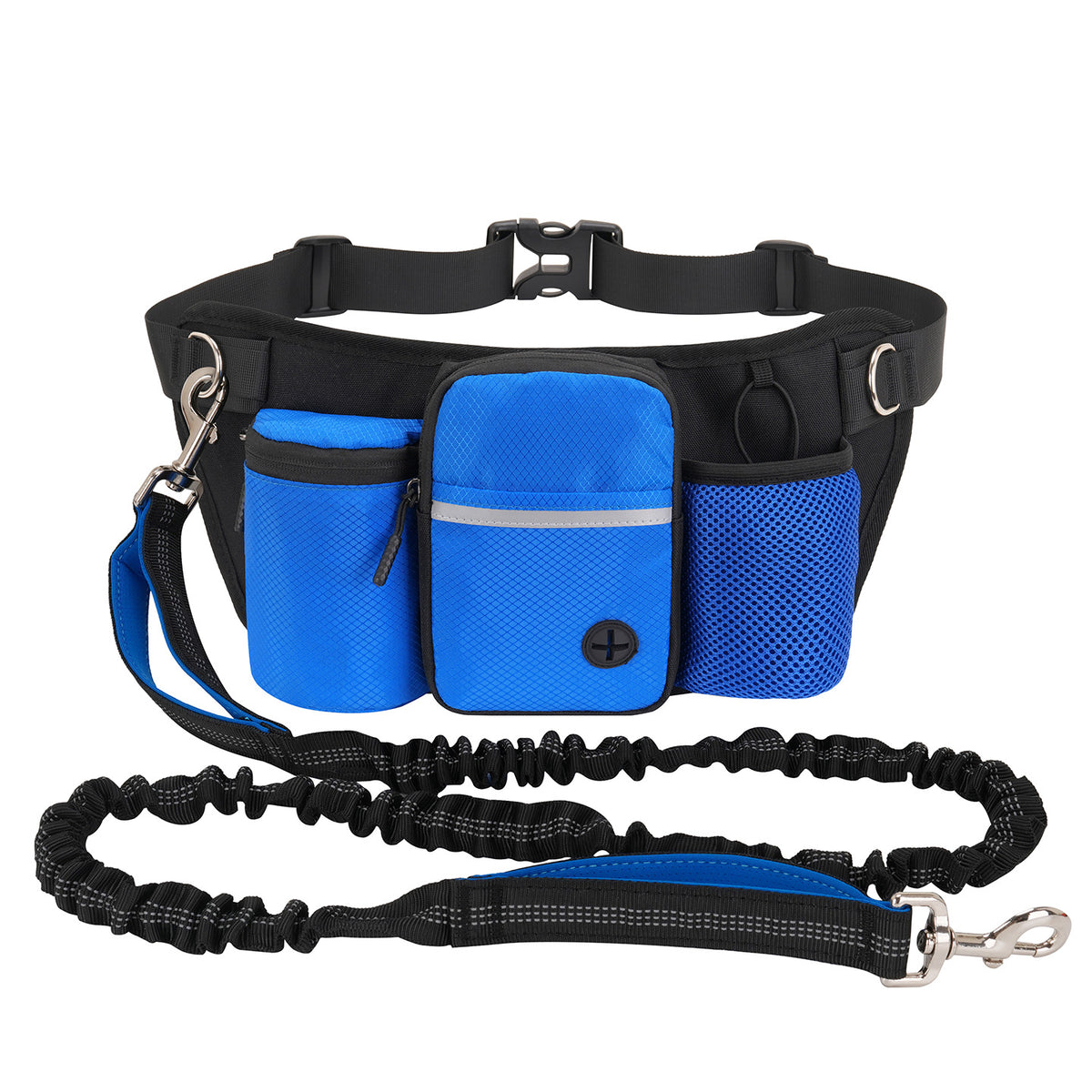 Hands-Free Reflective Dog Training Waist Bag – Elastic Shock-Absorbing Leash Snack Pouch