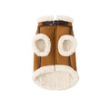Cozy Leather Winter Dog Jacket – Plush Fleece-Lined Warm Insulation Holiday Vest