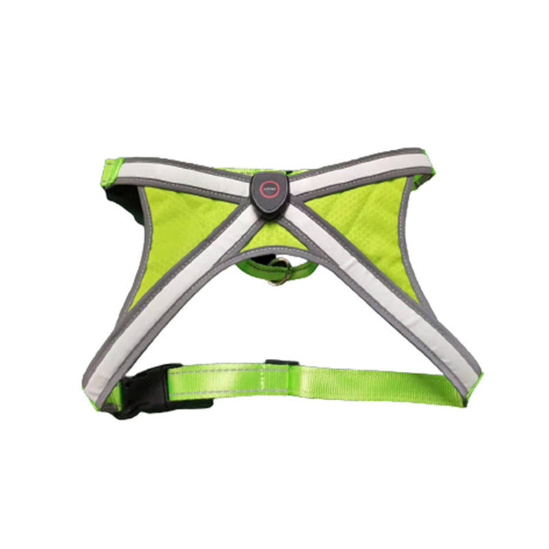USB Rechargeable LED Dog Harness Vest – Luminous Safety Double Light Strip Warning Jacket