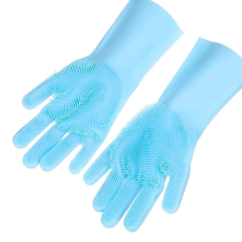 Anti-Bite Silicone Pet Bathing Gloves – Soothing Massage Deshedding Fur Cleaning Mitts