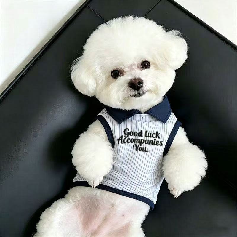 Classic Polo Collar Summer Dog Vest – Lightweight Breathable Thin Home Lounge Wear