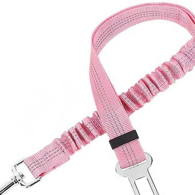 Reflective Elastic Dog Car Seat Belt – Heavy-Duty Adjustable Nylon Safety Travel Lead
