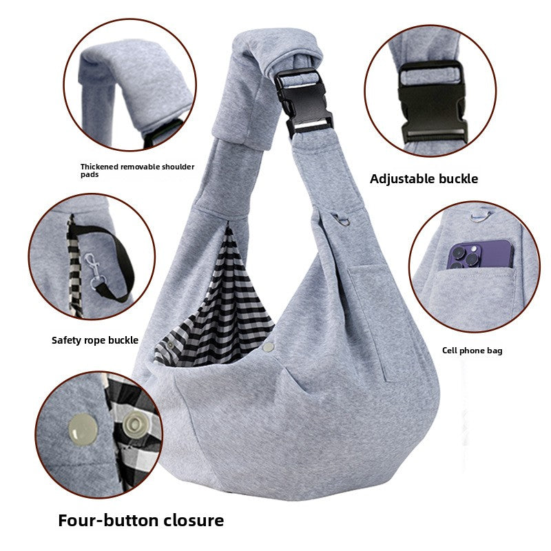 Adjustable Padded Shoulder Pet Carrier Bag – Lightweight Breathable Travel Tote Sling