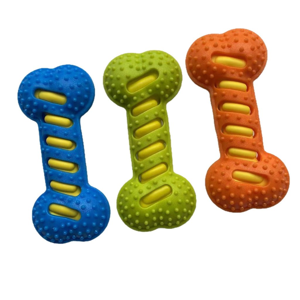 Heavy-Duty Squeaky Bone Dog Toy – Indestructible Rubber Dental Health Boredom Relief