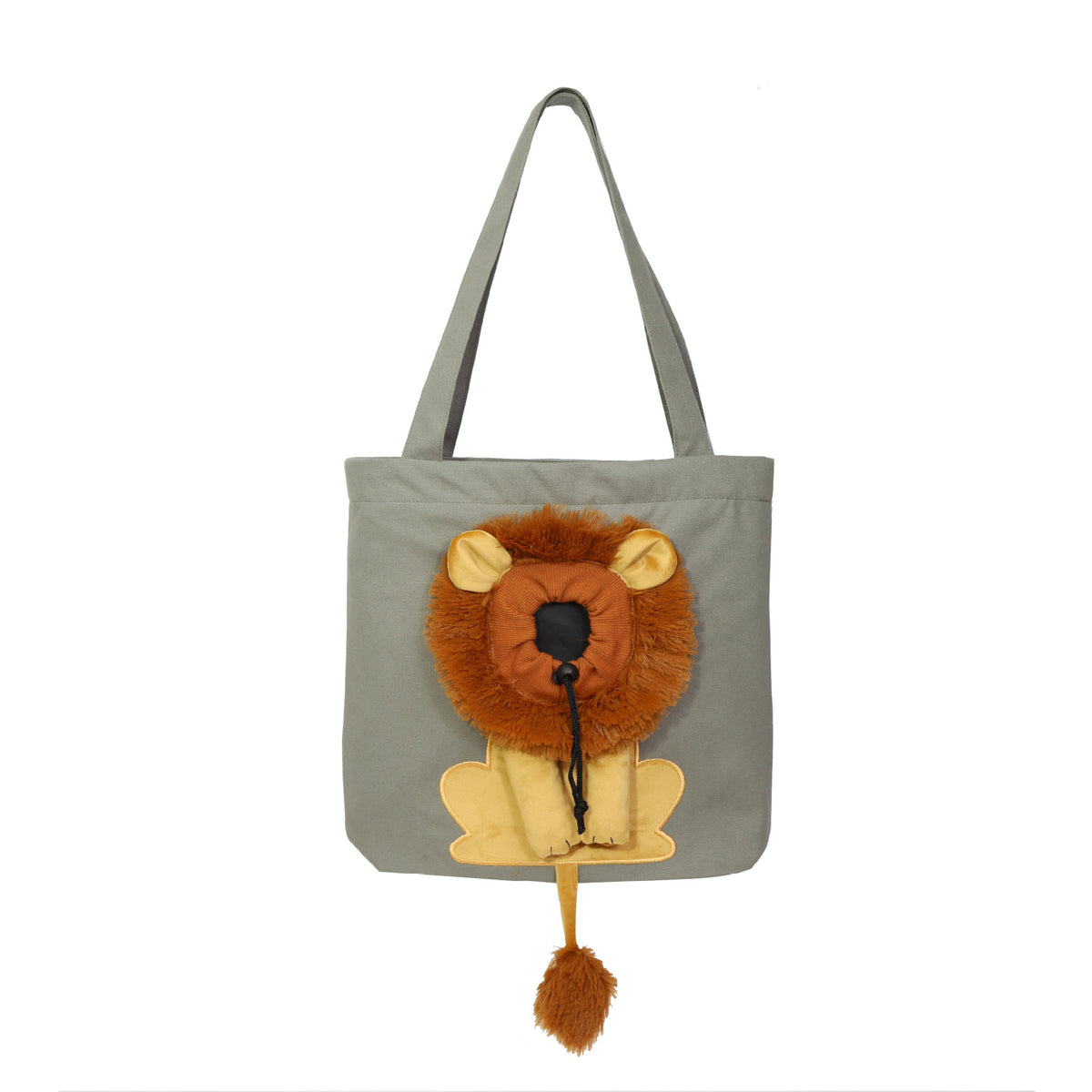 Cartoon Lion Canvas Pet Sling Carrier – Adjustable Head-Out Travel Shoulder Tote