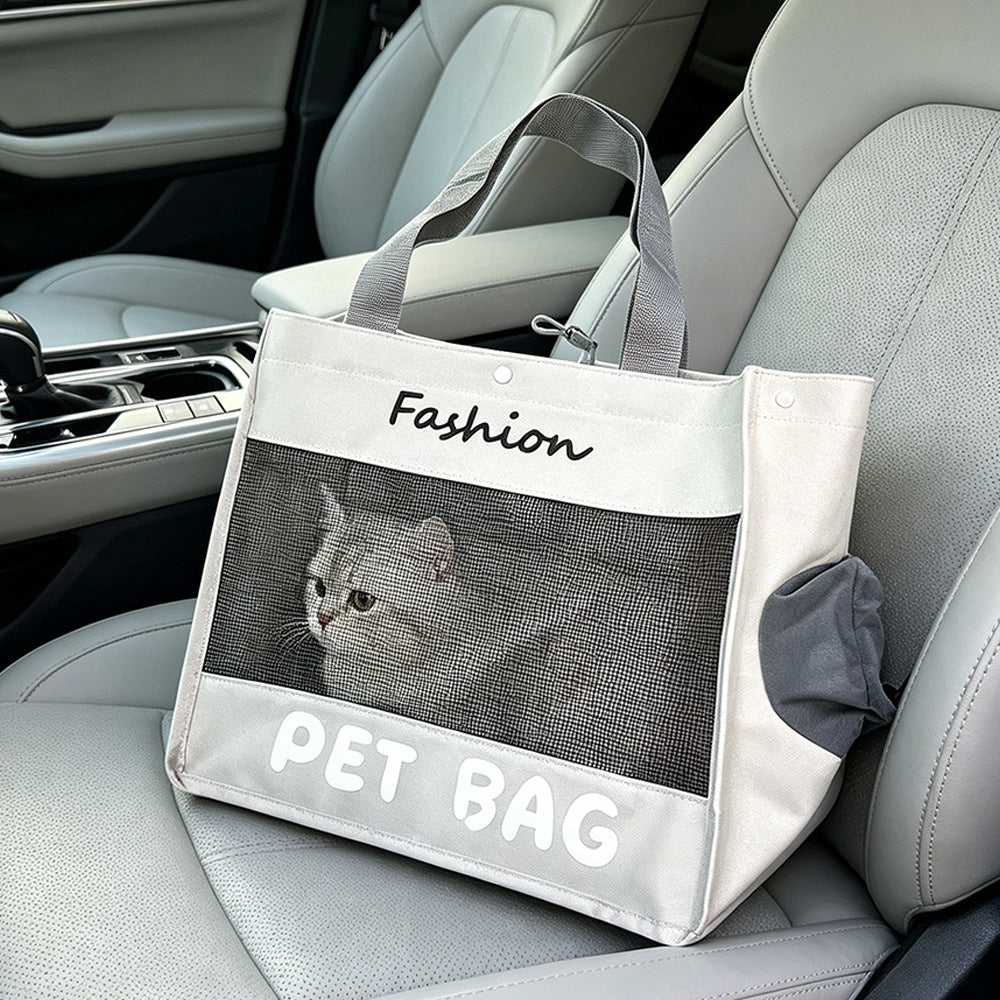 Large-Capacity Breathable Mesh Pet Carrier – Hands-Free Crossbody Travel Shoulder Bag