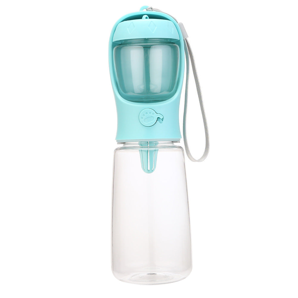 2-in-1 Portable Pet Travel Bottle – Leak-Proof Outdoor Food Water Dispenser Cup