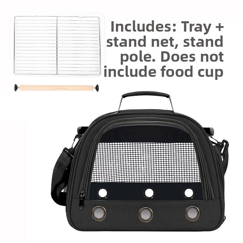 Portable Bird Carrier Shoulder Bag – Breathable Mesh Adjustable Travel Parrot Tote