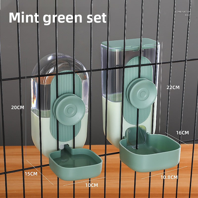 Space-Saving Hanging Automatic Pet Feeder – Dual Food and Leakproof Water Dispenser Set