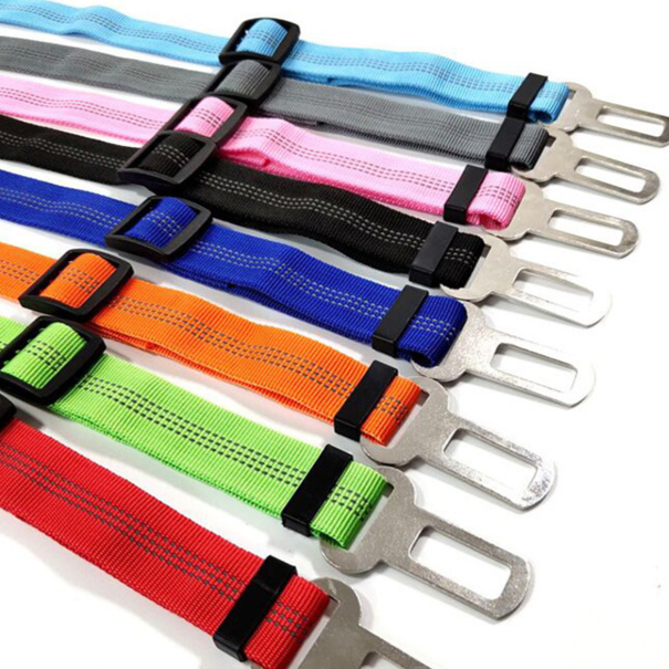Reflective Elastic Dog Car Seat Belt – Heavy-Duty Adjustable Nylon Safety Travel Lead