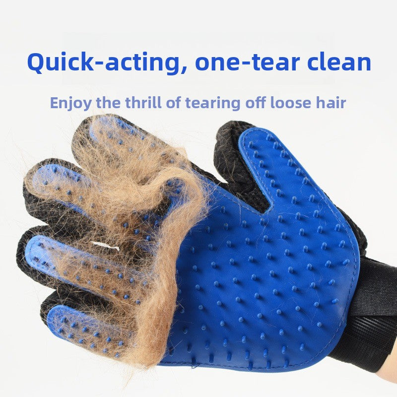 Silicone Magic Pet Hair Removal Glove – Calming Static Massage Fur Grooming Mitt