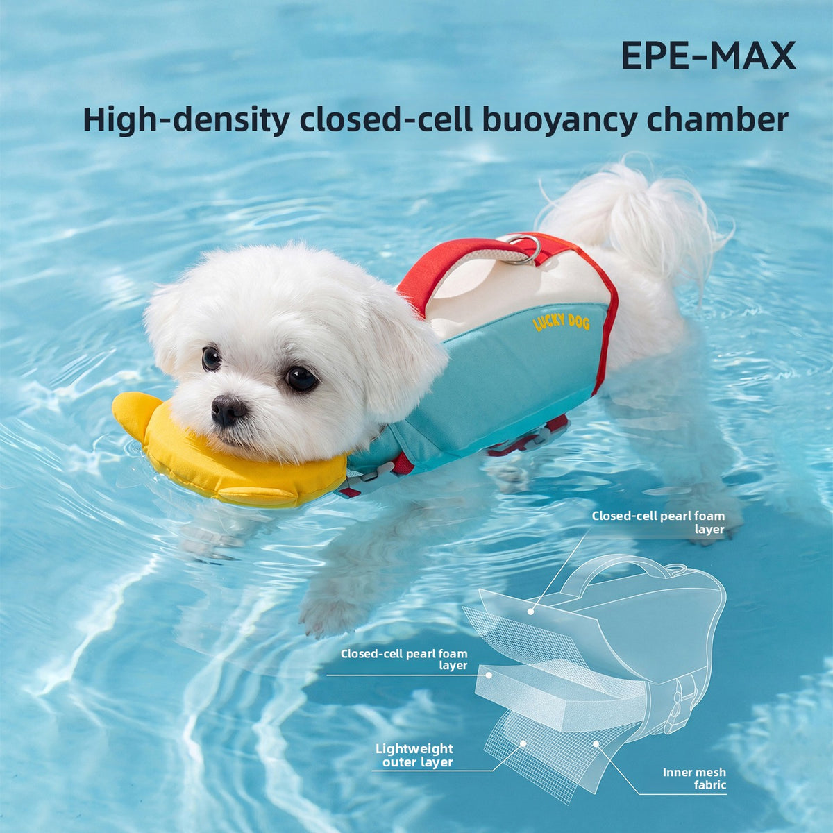 Super Buoyancy Dog Swimming Vest – Adjustable Temperature Regulating Water Flotation Jacket