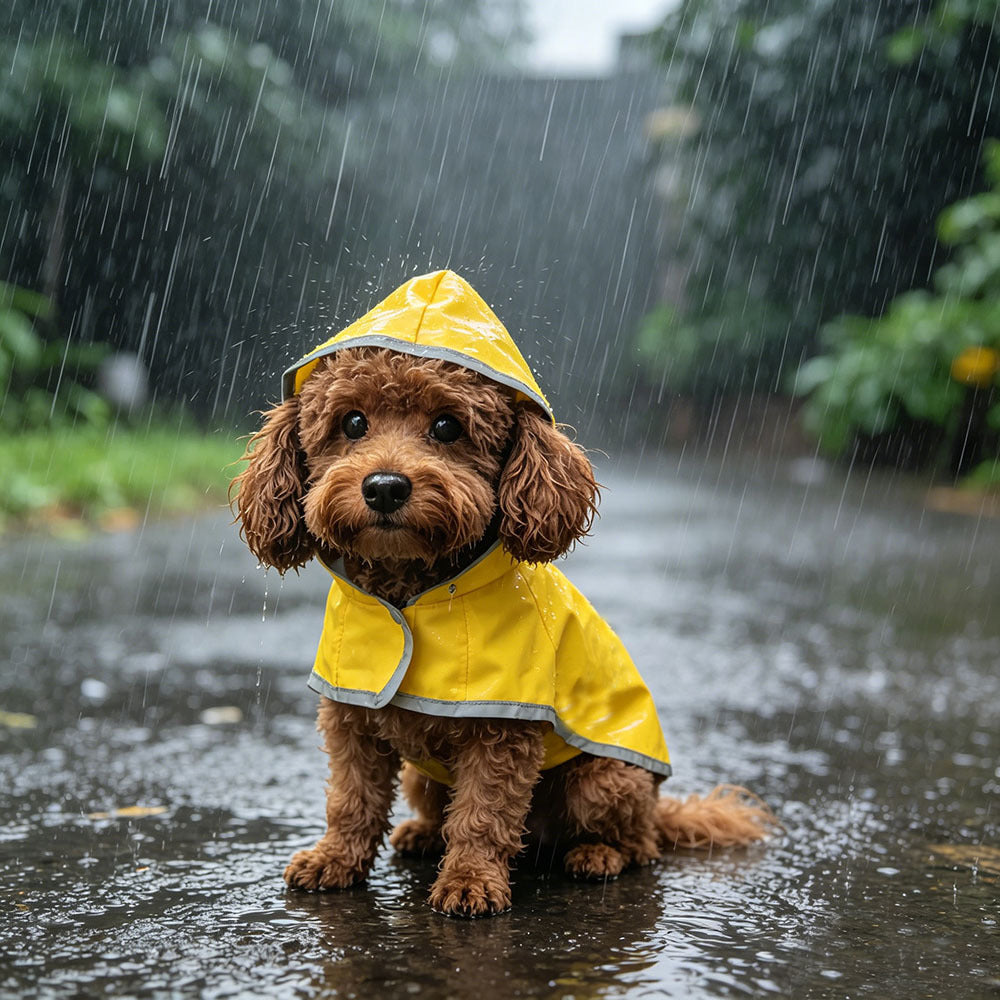 Reversible Reflective Waterproof Pet Raincoat – Adjustable Velcro Dual-Sided All-Weather Storm Jacket