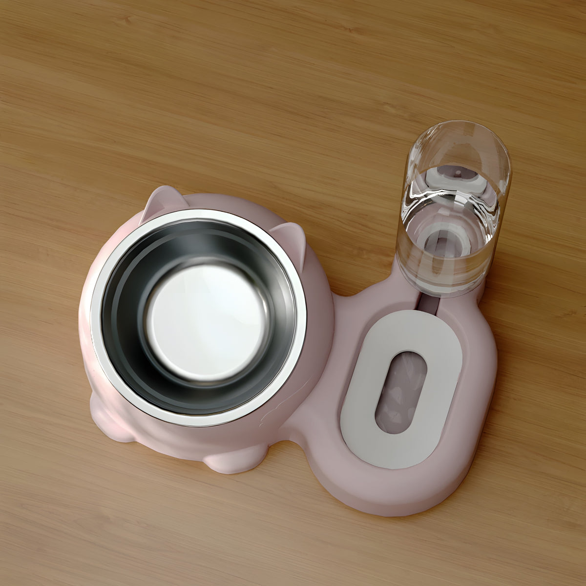 Gravity Automatic Pet Water Refill Fountain – Non-Electric Dual Food Bowl Station