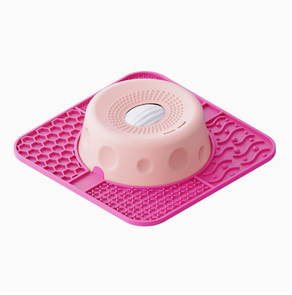 Silicone Slow Feeder Bowl – Calming Licking Mat With Rolling Toy For Anxiety