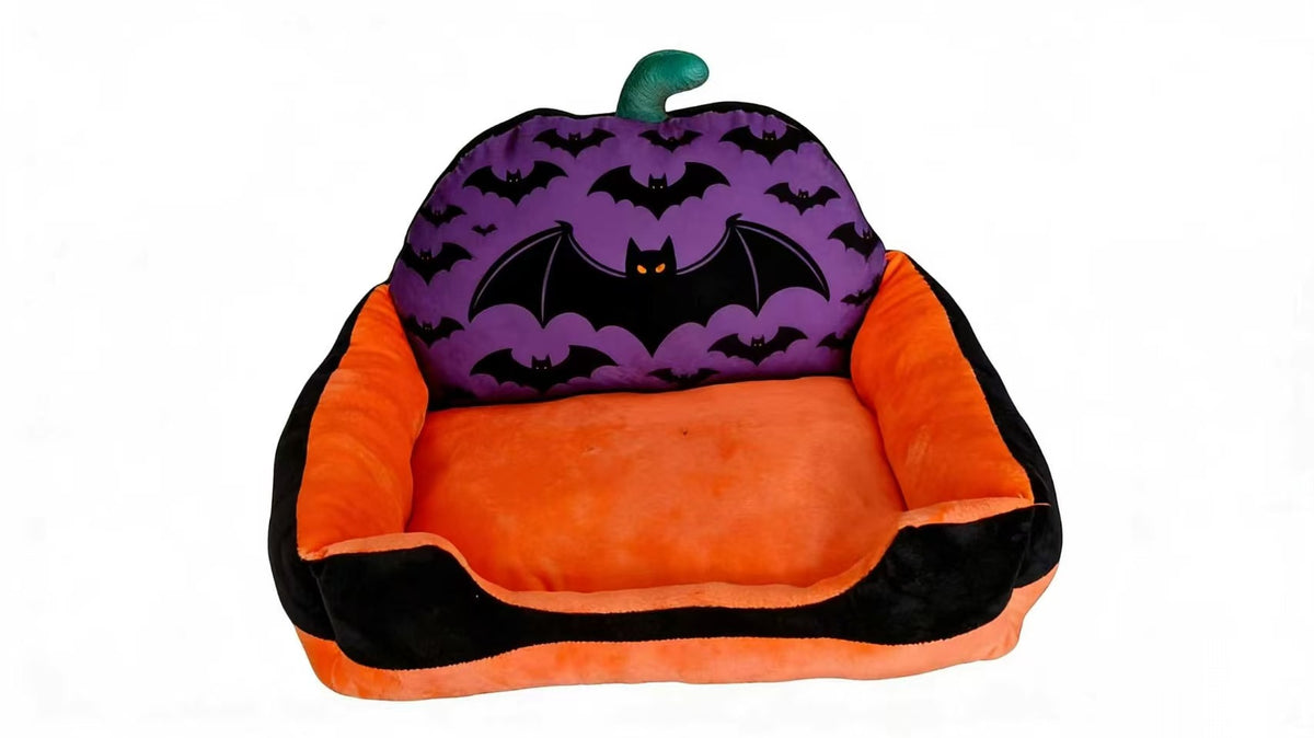 Halloween Spooky Cartoon Pet Sofa Bed – Soft Winter Warm Festive Atmosphere Cushion