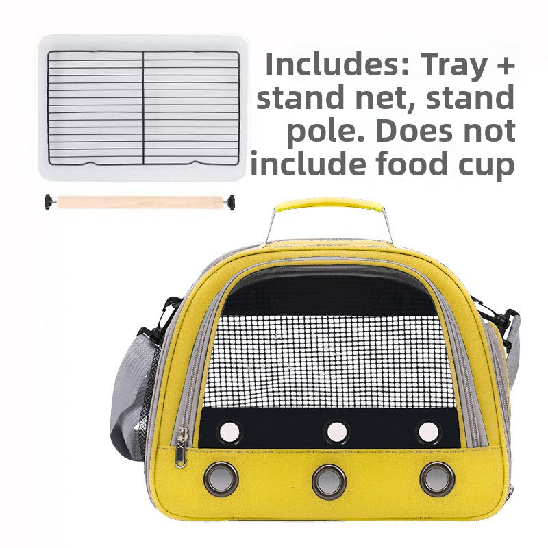 Portable Bird Carrier Shoulder Bag – Breathable Mesh Adjustable Travel Parrot Tote