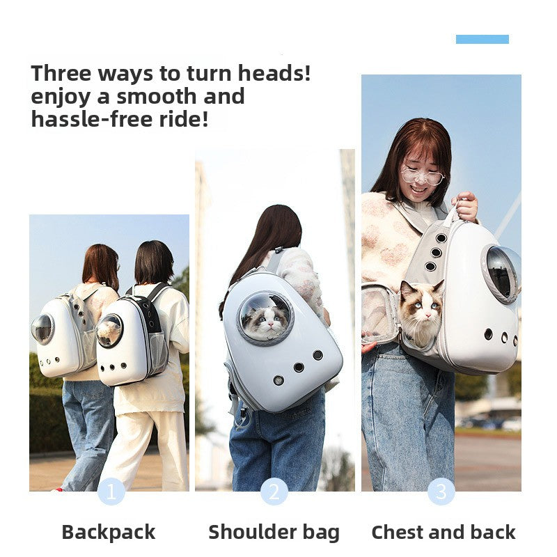 Transparent Bubble Window Pet Carrier Backpack – Breathable Multi-Ventilation Travel Capsule