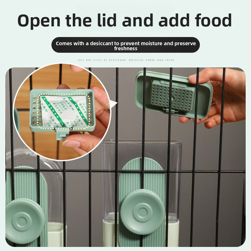 Space-Saving Hanging Automatic Pet Feeder – Dual Food and Leakproof Water Dispenser Set