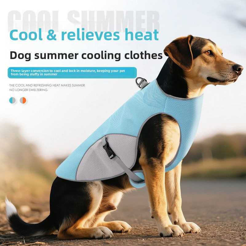 Evaporative Cooling Water-Absorbent Dog Vest – Lightweight Reflective Anti-Heatstroke Sun Coat