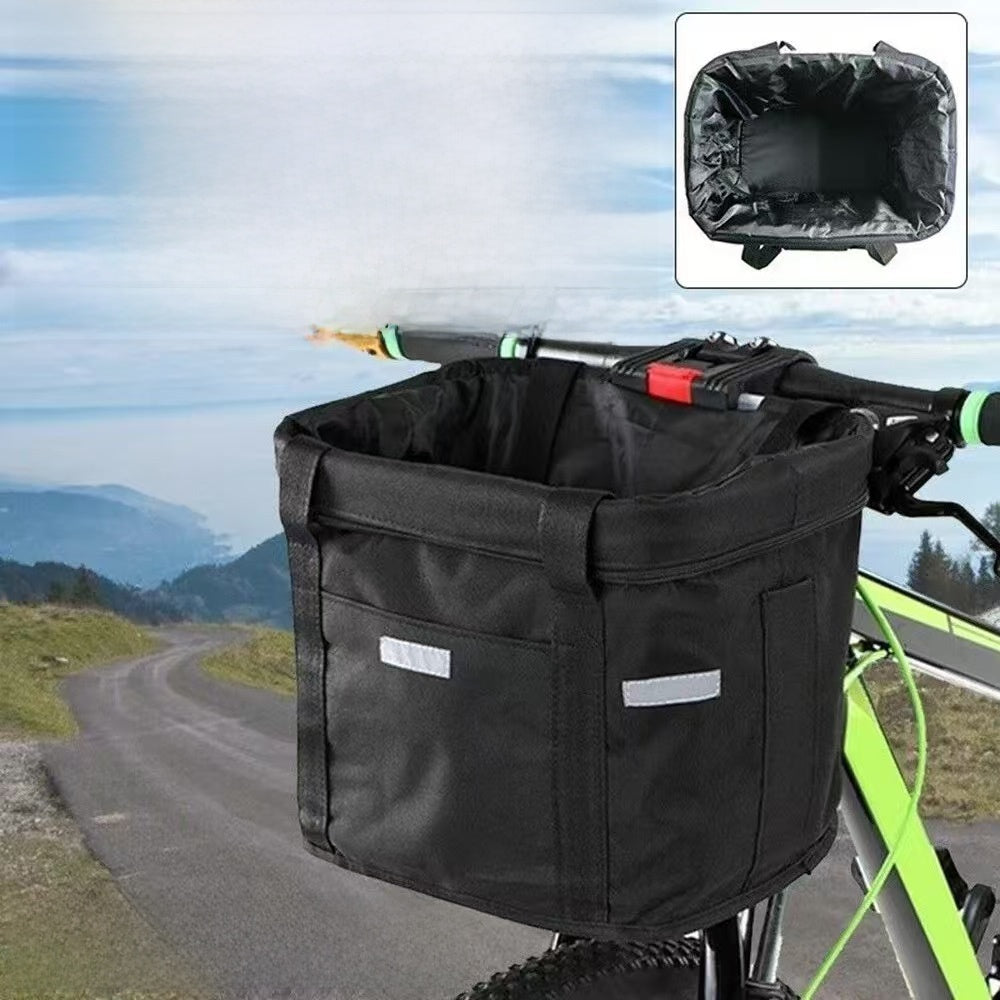 Foldable Bicycle Pet Basket Carrier – Universal 600D Oxford Aluminum Frame Cargo Tote
