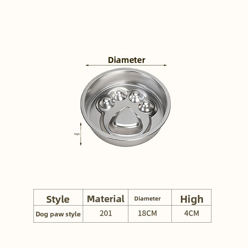 Heavy-Duty Stainless Steel Slow Feeder Bowl – No-Slip Rust-Resistant Anti-Choke Meal Station