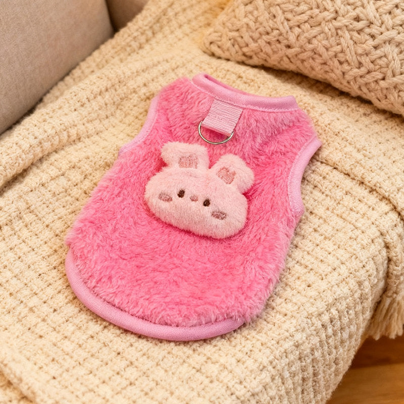 Cozy Double-Sided Fleece Cat Vest – Anti-Shedding Insulating Winter Warm Home Wear
