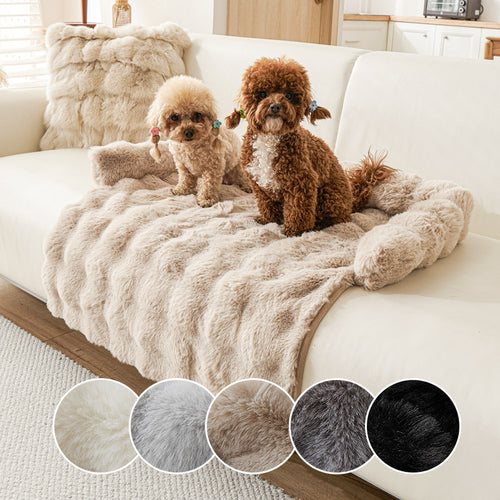 Anti-Anxiety Faux Rabbit Fur Pet Bed Mat – Thickened Winter Warm Non-Slip Rug