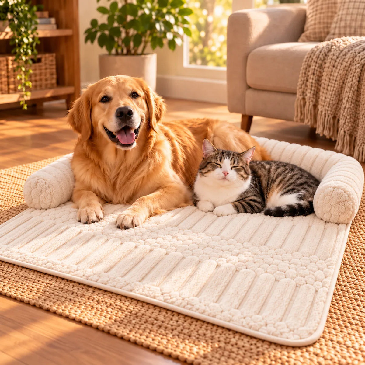 Anti-Slip Breathable Soft Pet Bed Mat – Cloud-Soft Machine Washable Sofa Protector